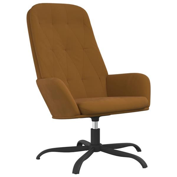 Grote foto vidaxl chaise de relaxation marron velours huis en inrichting stoelen