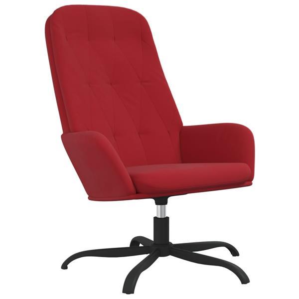 Grote foto vidaxl chaise de relaxation rouge bordeaux velours huis en inrichting stoelen