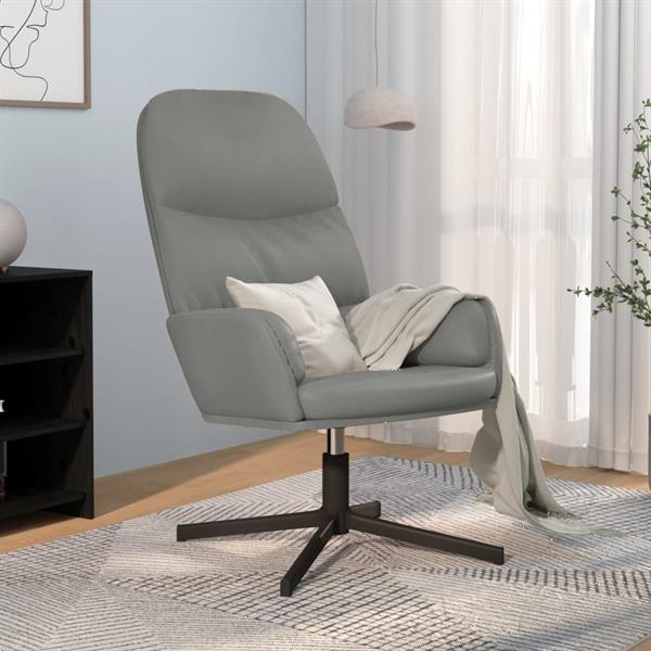 Grote foto vidaxl chaise de relaxation gris similicuir huis en inrichting stoelen