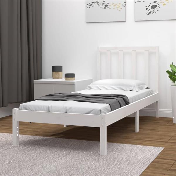 Grote foto vidaxl cadre de lit blanc bois de pin massif 90x190 cm simpl huis en inrichting bedden