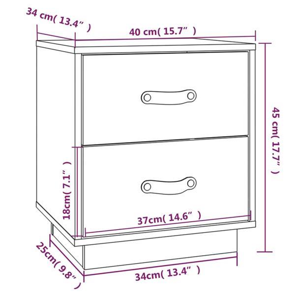 Grote foto vidaxl tables de chevet 2 pcs 40x34x45 cm bois de pin massif huis en inrichting complete slaapkamers