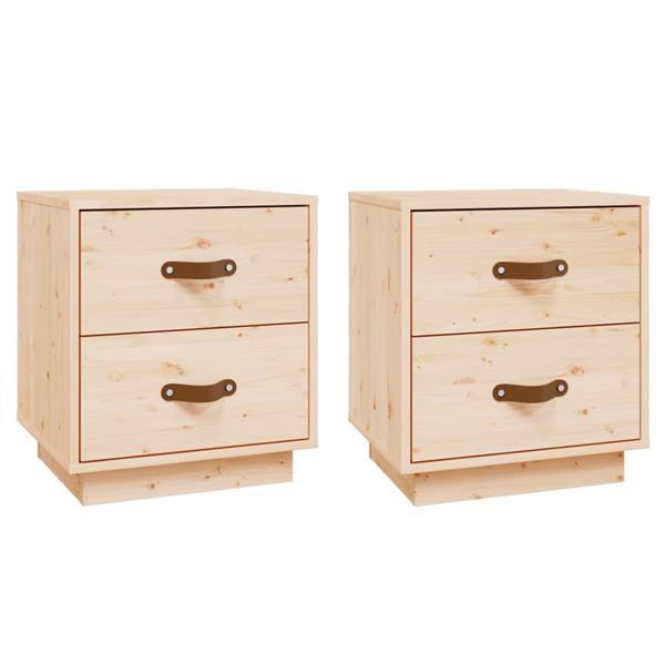 Grote foto vidaxl tables de chevet 2 pcs 40x34x45 cm bois de pin massif huis en inrichting complete slaapkamers