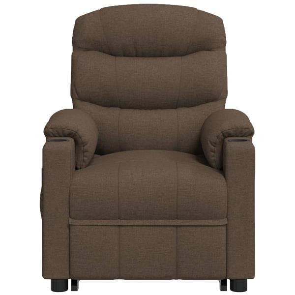 Grote foto vidaxl fauteuil lectrique de massage marron tissu huis en inrichting stoelen
