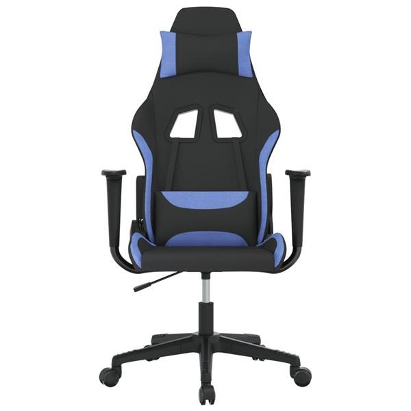 Grote foto vidaxl chaise de jeu de massage noir et bleu tissu huis en inrichting stoelen