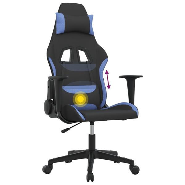 Grote foto vidaxl chaise de jeu de massage noir et bleu tissu huis en inrichting stoelen