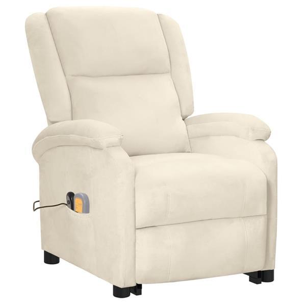 Grote foto vidaxl fauteuil de massage inclinable cr me velours huis en inrichting stoelen