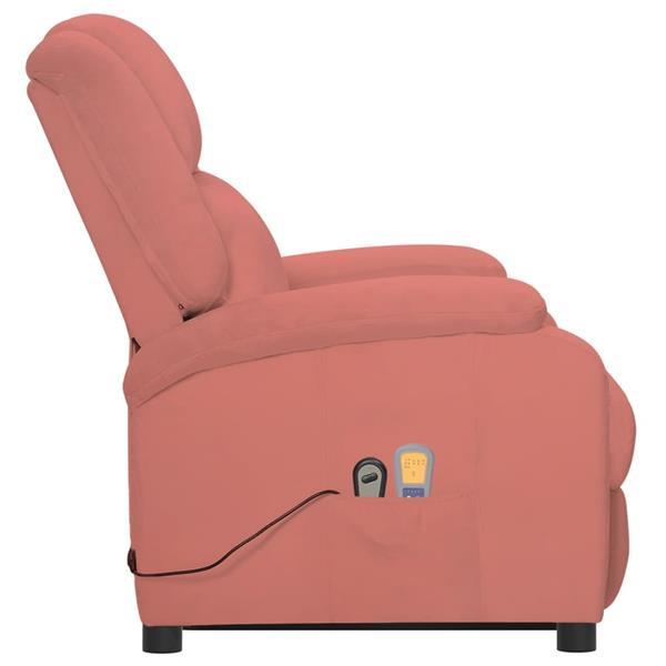 Grote foto vidaxl fauteuil de massage inclinable rose velours huis en inrichting stoelen