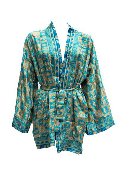 Grote foto dubbelzijdige kimono kort kleding dames blouses