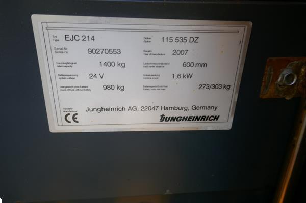 Grote foto vs 20950 triplex elektrische stapelaar jungheinrich ejc214 5350mm doe het zelf en verbouw hefwerktuigen