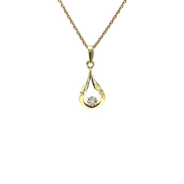 Grote foto gouden hanger met diamant 14 krt 97.5 sieraden tassen en uiterlijk bedels en hangers