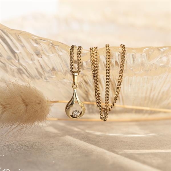 Grote foto gouden hanger met diamant 14 krt 97.5 sieraden tassen en uiterlijk bedels en hangers
