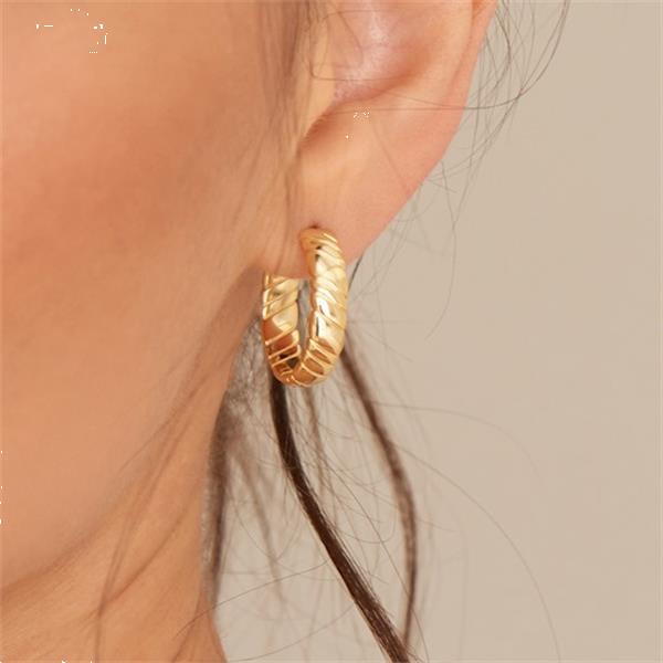 Grote foto goudkleurige kabel oorringen van ania haie 25 5 mm sieraden tassen en uiterlijk oorbellen
