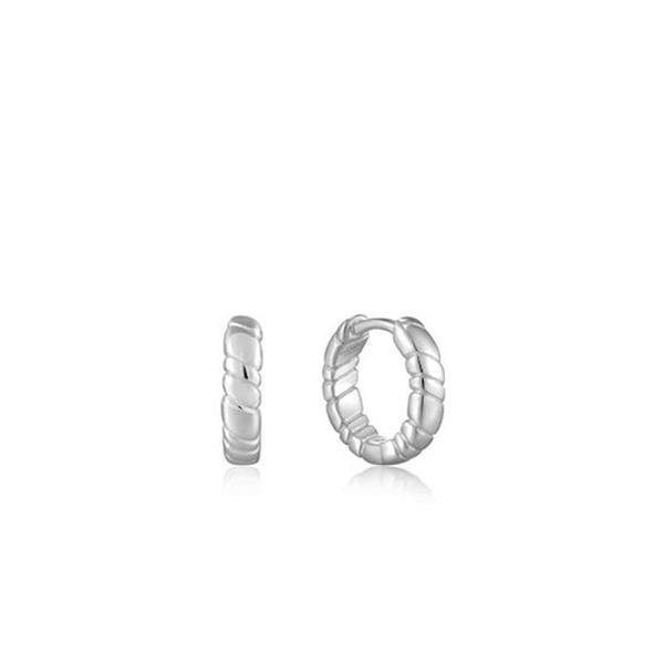 Grote foto zilveren kabel oorringen van ania haie 13 mm sieraden tassen en uiterlijk oorbellen