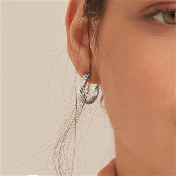 Grote foto gerhodineerd zilveren kabel oorringen van ania haie 25 5 mm sieraden tassen en uiterlijk oorbellen