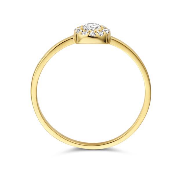 Grote foto gouden zirkonia halo ring sieraden tassen en uiterlijk ringen voor haar