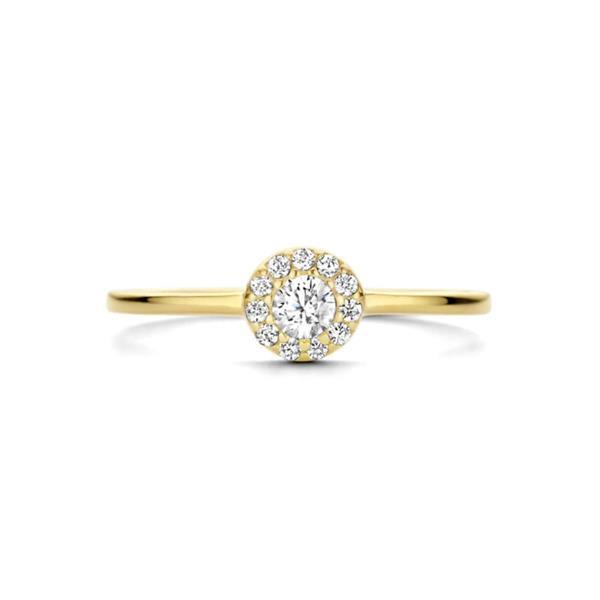 Grote foto gouden zirkonia halo ring sieraden tassen en uiterlijk ringen voor haar