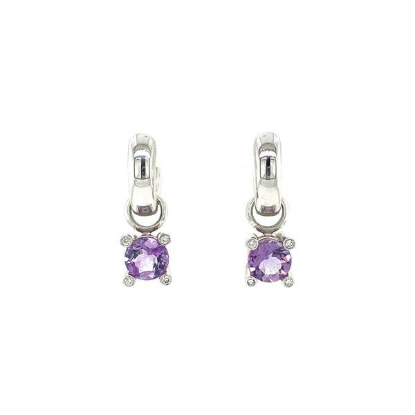 Grote foto witgouden oorringen met diamant en amethist 14 krt 1068.5 sieraden tassen en uiterlijk oorbellen