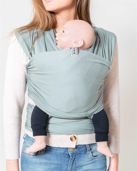 Grote foto bykay draagdoek stretchy wrap de luxe minty grey lar kinderen en baby overige