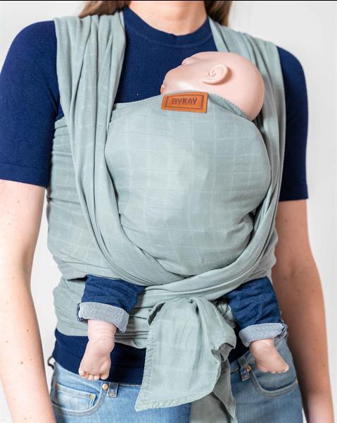 Grote foto bykay draagdoek woven de luxe hydrofiel minty grey m kinderen en baby overige