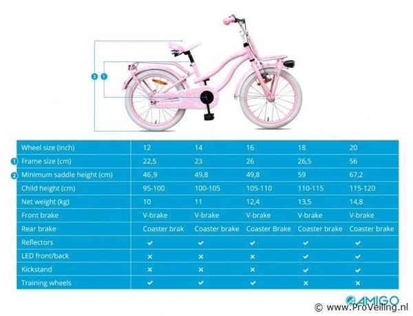 Grote foto online veiling amigo lovely meisjesfiets 18 inch met ter... fietsen en brommers kinderfietsen
