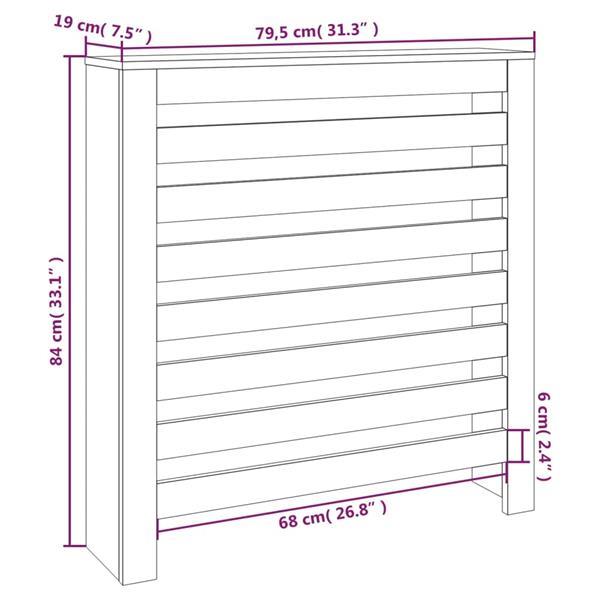 Grote foto vidaxl radiatorombouw 79 5x19x84 cm massief grenenhout grijs doe het zelf en verbouw sanitair