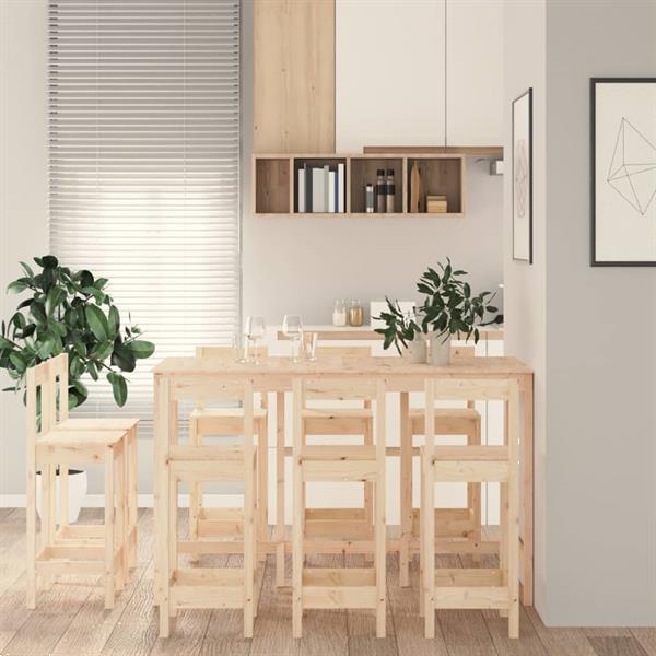 Grote foto vidaxl 9 delige barset massief grenenhout huis en inrichting complete eetkamers