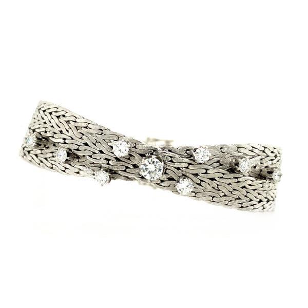 Grote foto witgouden gevlochten armband met diamant 14 krt 4247.5 sieraden tassen en uiterlijk armbanden voor haar
