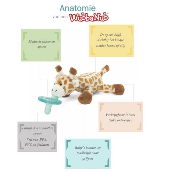 Grote foto wubbanub knuffelspeen giraffe kinderen en baby knuffels en pluche