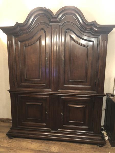 Grote foto kast strakke italiaanse barok wandkast noten huis en inrichting wandmeubels