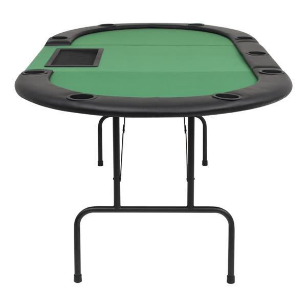 Grote foto vidaxl table de poker pliable pour 9 joueurs 3 plis ovale ve huis en inrichting eettafels