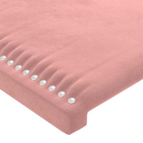 Grote foto vidaxl cadre de lit avec t te de lit rose 100x200 cm velours huis en inrichting bedden