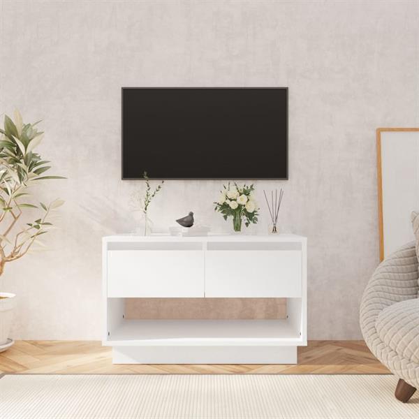 Grote foto vidaxl meuble tv blanc 70x41x44 cm agglom r huis en inrichting overige