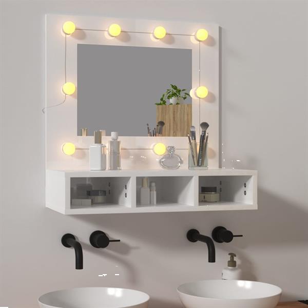 Grote foto vidaxl armoire miroir avec led blanc brillant 60x31 5x62 c huis en inrichting eettafels