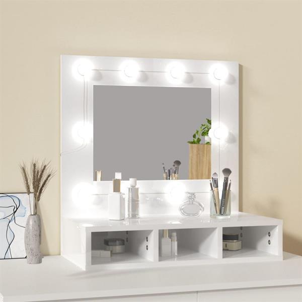 Grote foto vidaxl armoire miroir avec led blanc brillant 60x31 5x62 c huis en inrichting eettafels