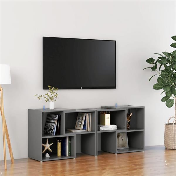 Grote foto vidaxl meuble tv gris 104x30x52 cm agglom r huis en inrichting overige