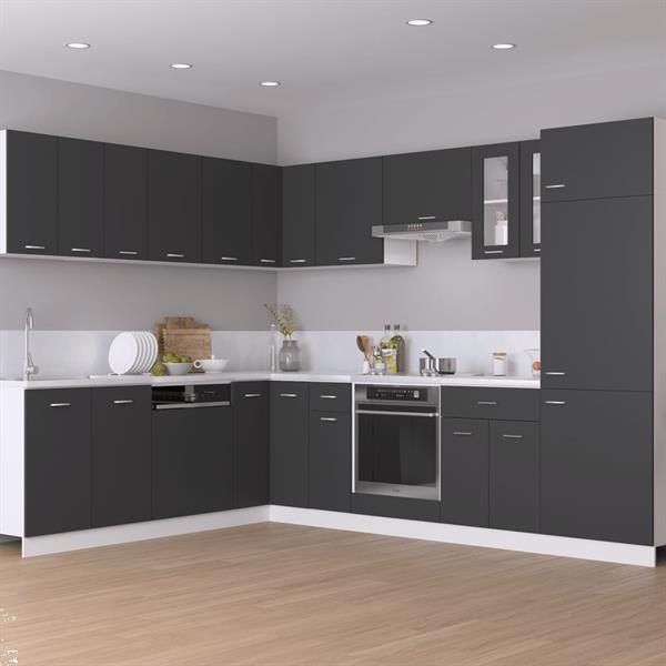Grote foto vidaxl armoire d angle suspendue gris 57x57x60 cm agglom r huis en inrichting keukens