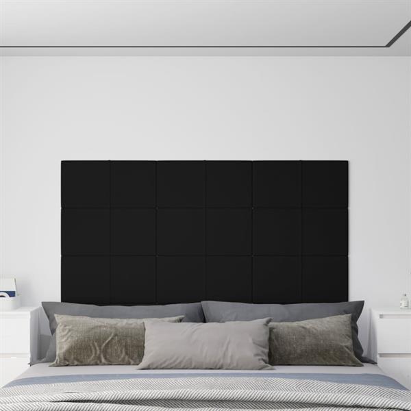 Grote foto vidaxl wandpanelen 12 st 2 16 m 60x30 cm fluweel zwart doe het zelf en verbouw materialen en producten