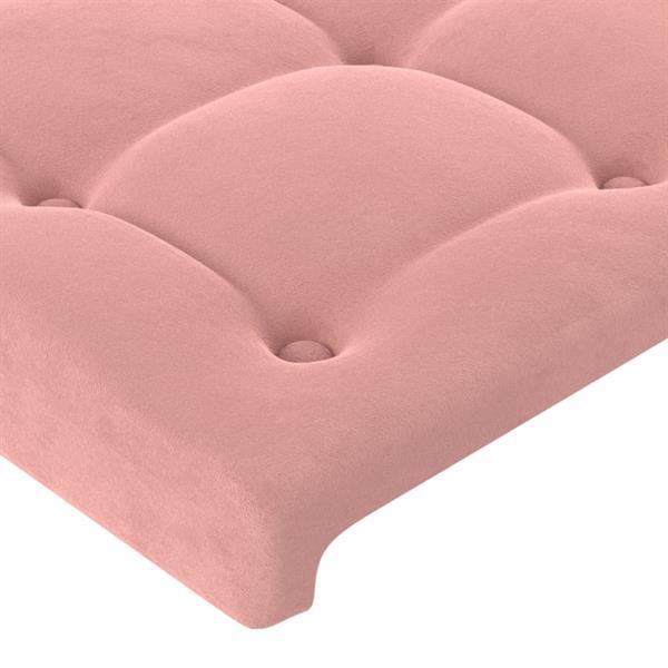 Grote foto vidaxl bedframe met hoofdeinde fluweel roze 90x190 cm huis en inrichting bedden