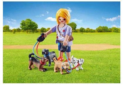 Grote foto playmobil special plus 70883 hondenoppas kinderen en baby duplo en lego