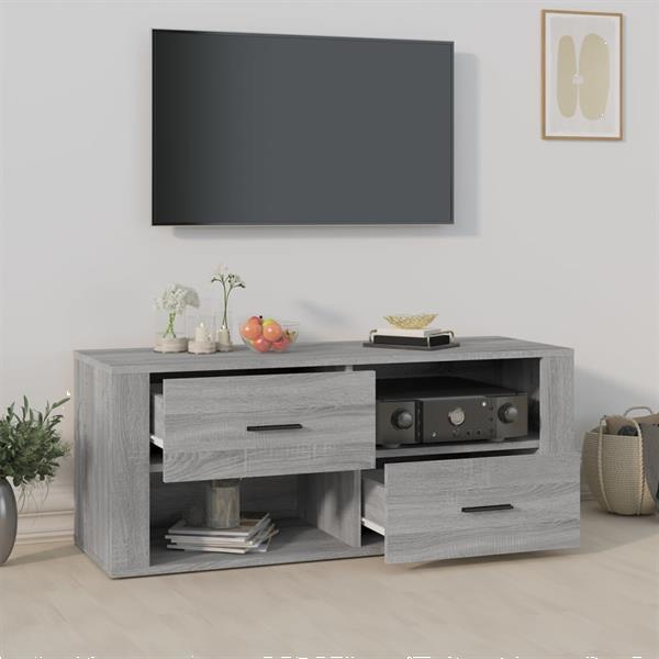 Grote foto vidaxl tv meubel 100x35x40 cm bewerkt hout grijs sonoma eike huis en inrichting overige