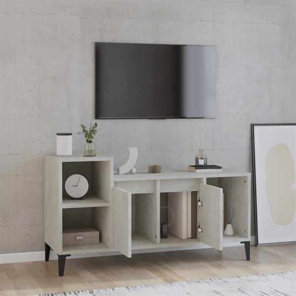 Grote foto vidaxl tv meubel 100x35x55 cm bewerkt hout betongrijs huis en inrichting overige