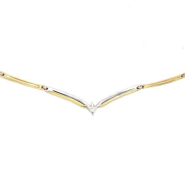 Grote foto bicolour gouden choker met diamant 14 krt 1795 sieraden tassen en uiterlijk kettingen