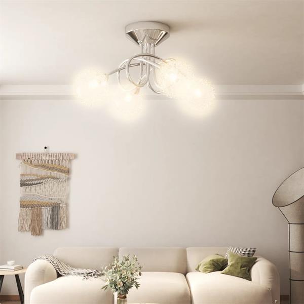 Grote foto vidaxl plafondlamp met gaasdraad kappen voor 4 x g9 led huis en inrichting plafondlampen
