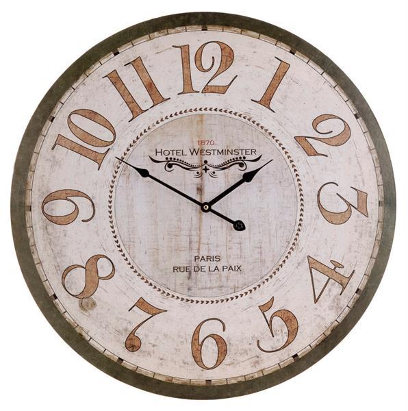 Grote foto retro wandklok met blauwe auto huis en inrichting klokken