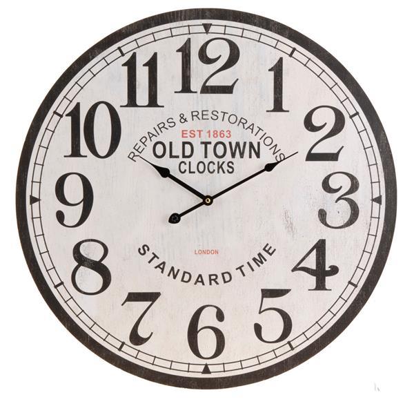 Grote foto retro wandklok met blauwe auto huis en inrichting klokken