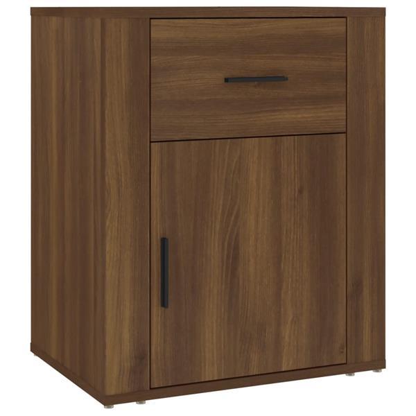 Grote foto vidaxl table de chevet ch ne marron 50x36x60 cm bois d ing n huis en inrichting complete slaapkamers