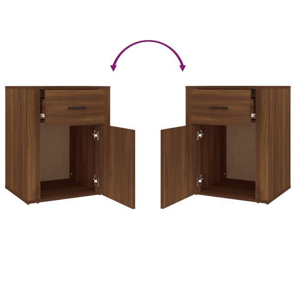 Grote foto vidaxl table de chevet ch ne marron 50x36x60 cm bois d ing n huis en inrichting complete slaapkamers