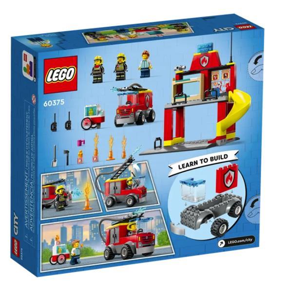 Grote foto lego city 60375 de brandweerkazerne brandweerwagen kinderen en baby duplo en lego