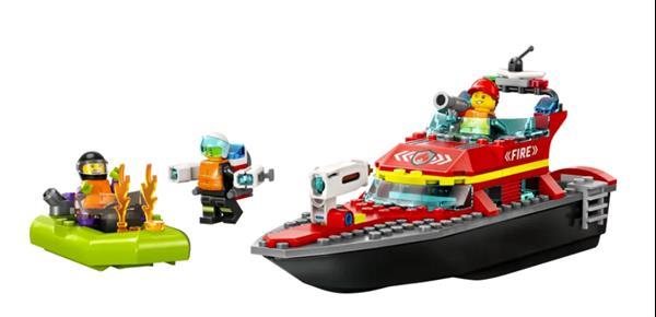 Grote foto lego city 60373 reddingsboot brand kinderen en baby duplo en lego