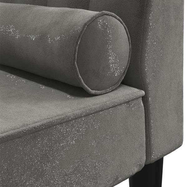Grote foto vidaxl chaise longue avec traversin gris fonc velours huis en inrichting bankstellen